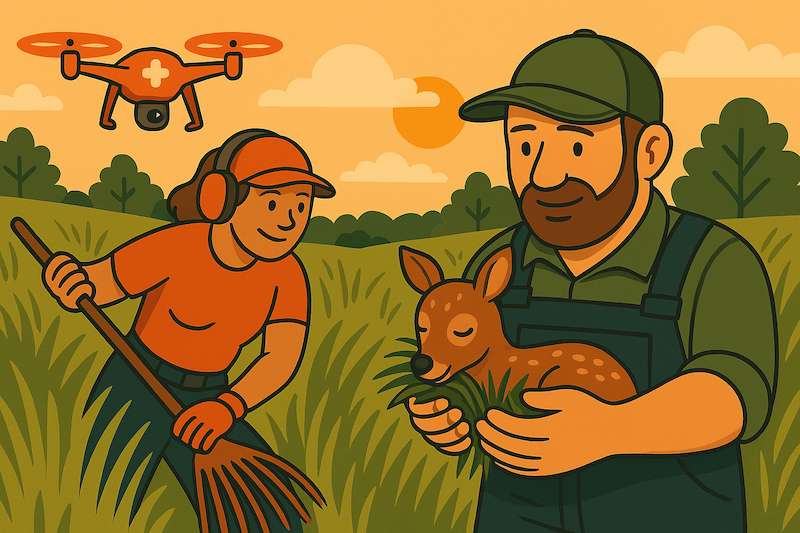 Rehkitze werden gerettet